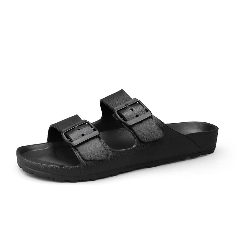 Men's Casual Soft Bottom Outdoor Boken Sandals Black - D&A