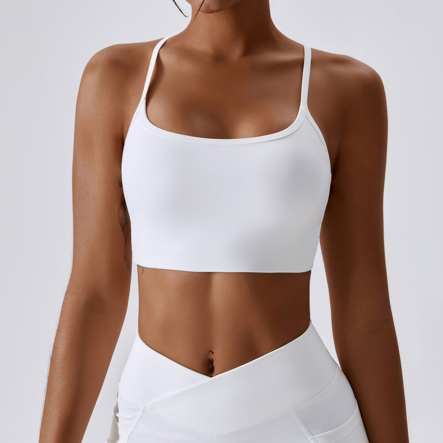Quick Drying Breathable Yoga Bra Running Sports Bra White - D&A