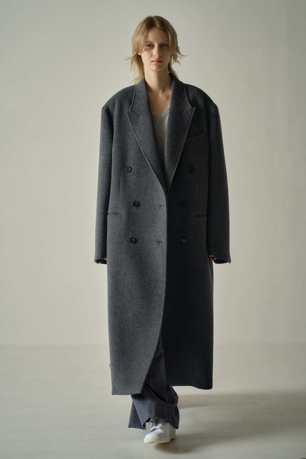 Loose And Lazy Style Thickened Woolen Coat Charcoal Gray - D&A
