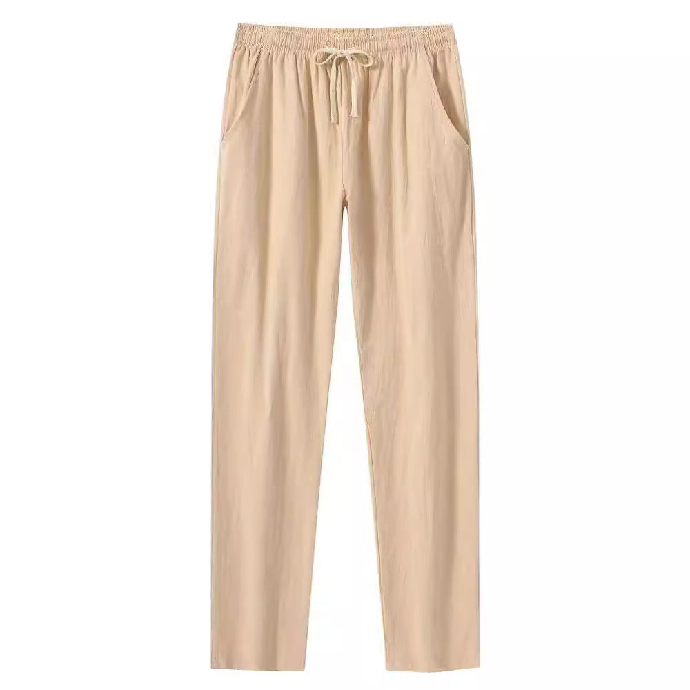 Cotton And Linen Beach Pants Men's Loose Casual - D&A