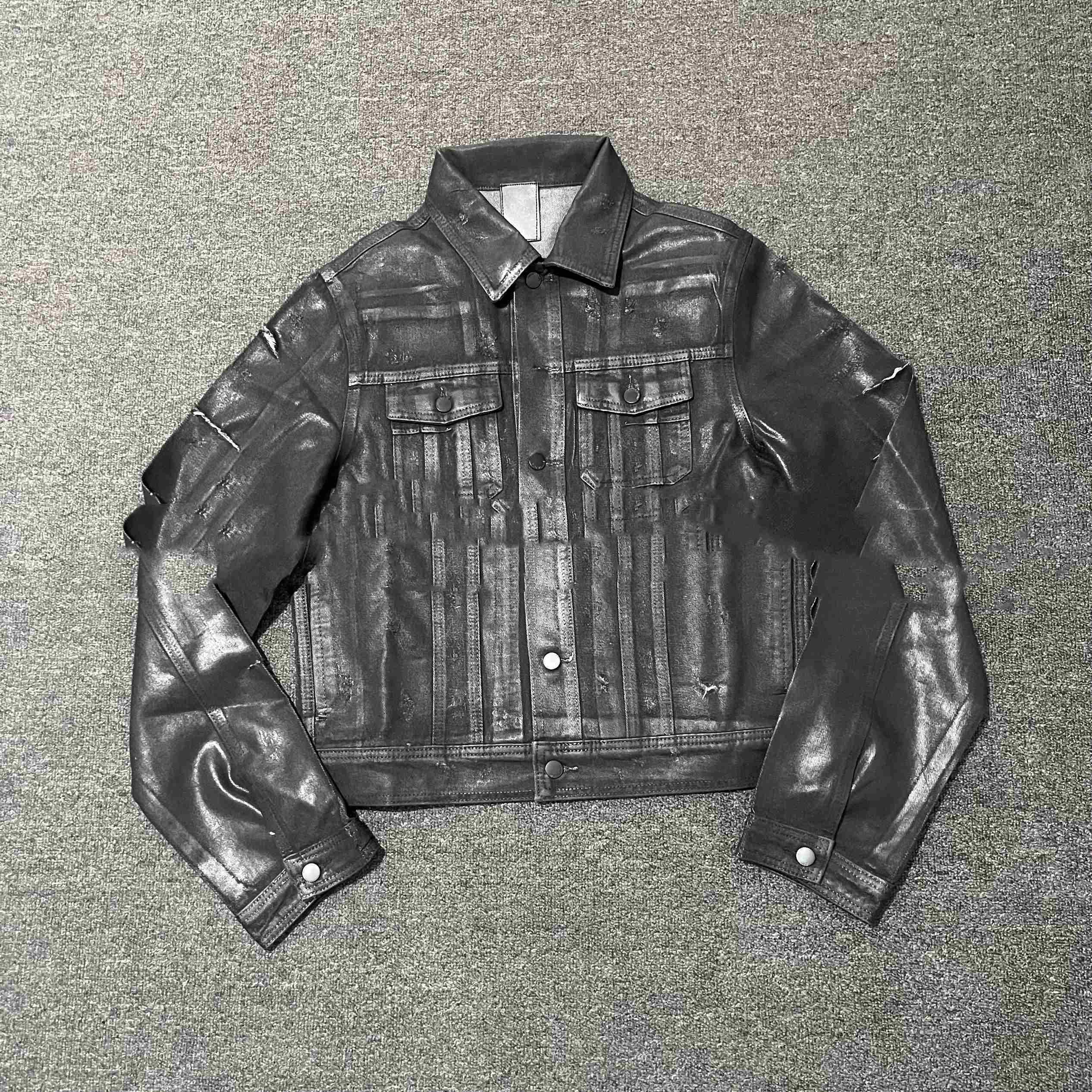 Denim Coat Archive Short Slim Jacket Black - D&A