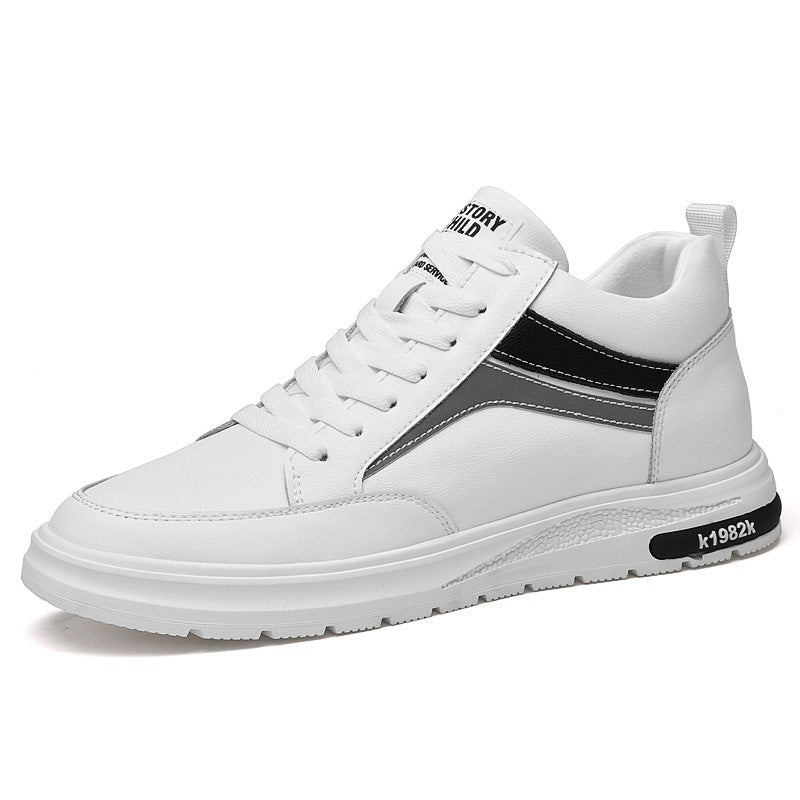 Heighten Casual Shoes Sneaker Men White Flat Bottom - D&A
