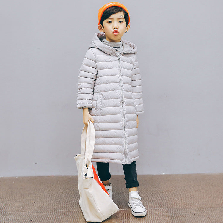 Winter Warm Children Cotton Clothing Mid Length Grey - D&A