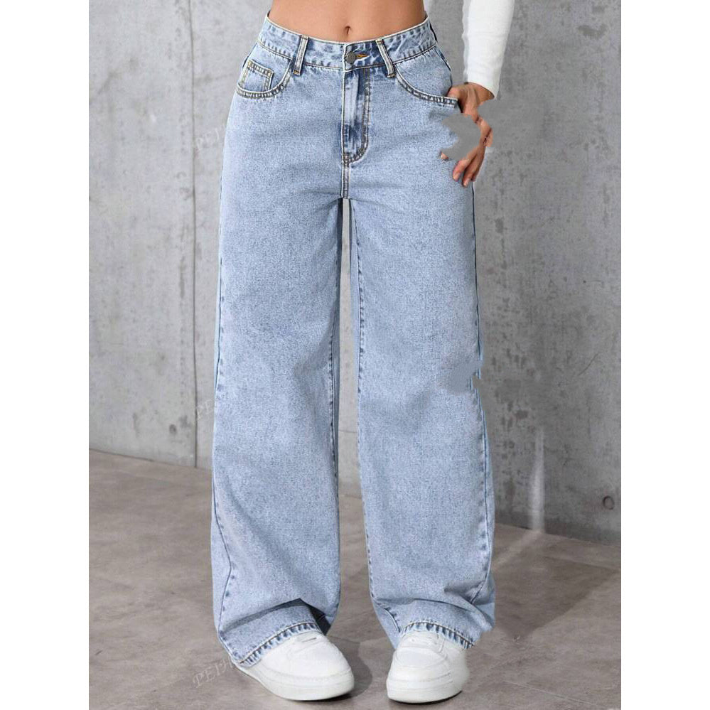 Sweet And Spicy Style High Waist Straight Jeans - D&A