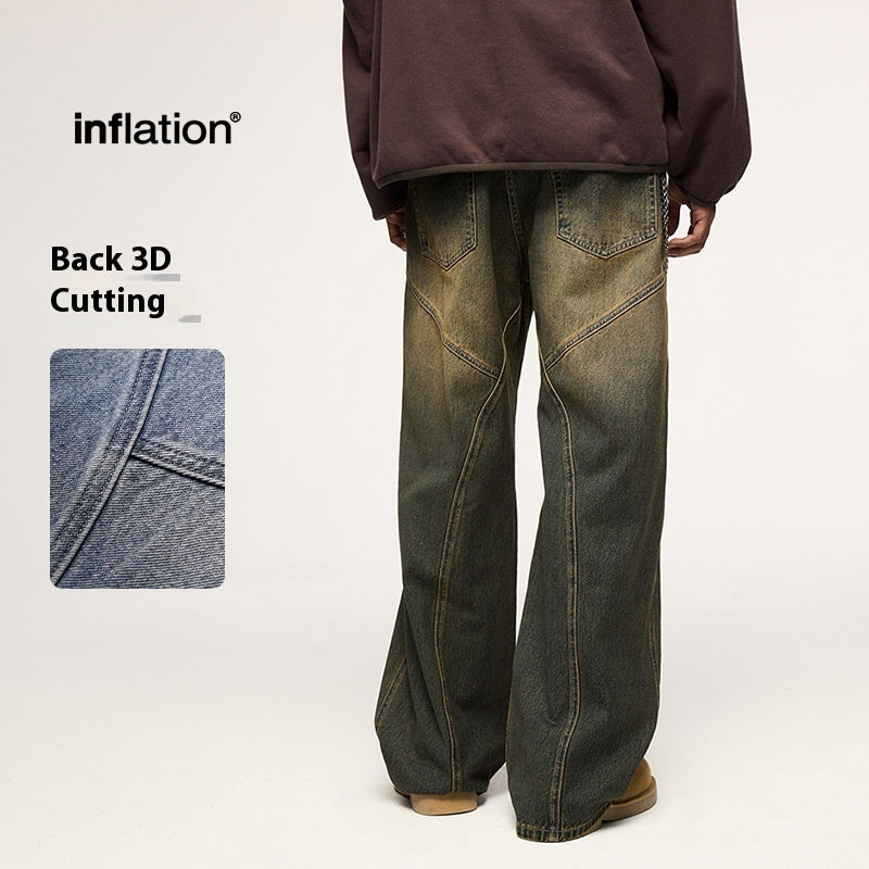 Washed Cut Wide Leg Jeans Men - D&A