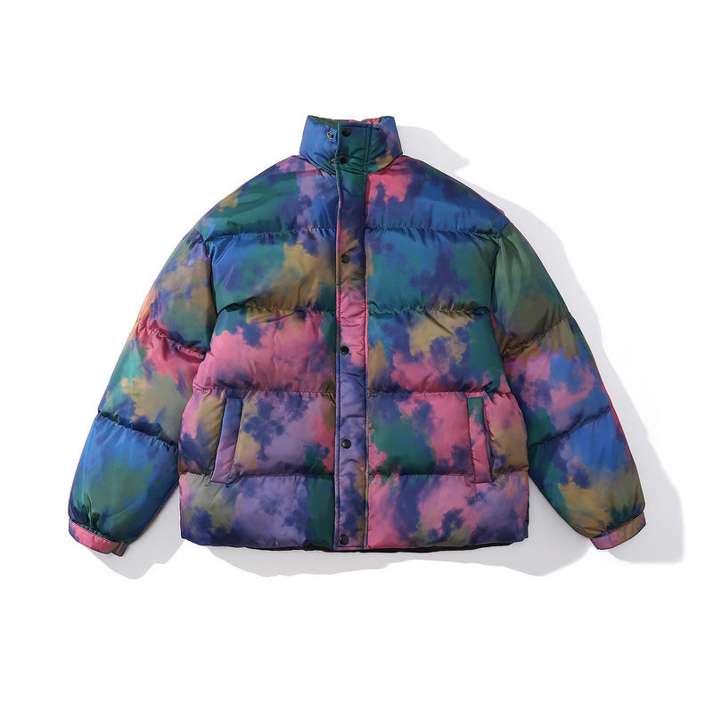 Color-blocking Thick Bread Clothes Loose Cotton-padded Jackets For Men And Women B - D&A
