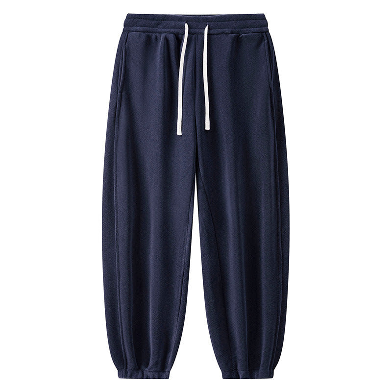 Winter Male Fleece-lined Track Pants Dark Blue - D&A