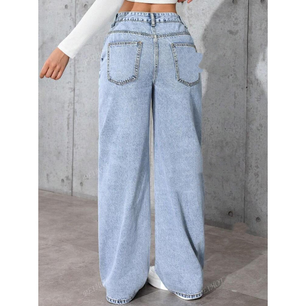 Sweet And Spicy Style High Waist Straight Jeans - D&A