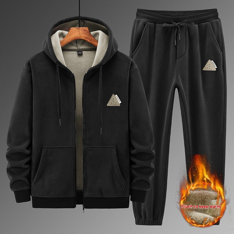 Cashmere Hooded Sweater Cotton Pants Casual Warm Keeping Sports Suit - D&A