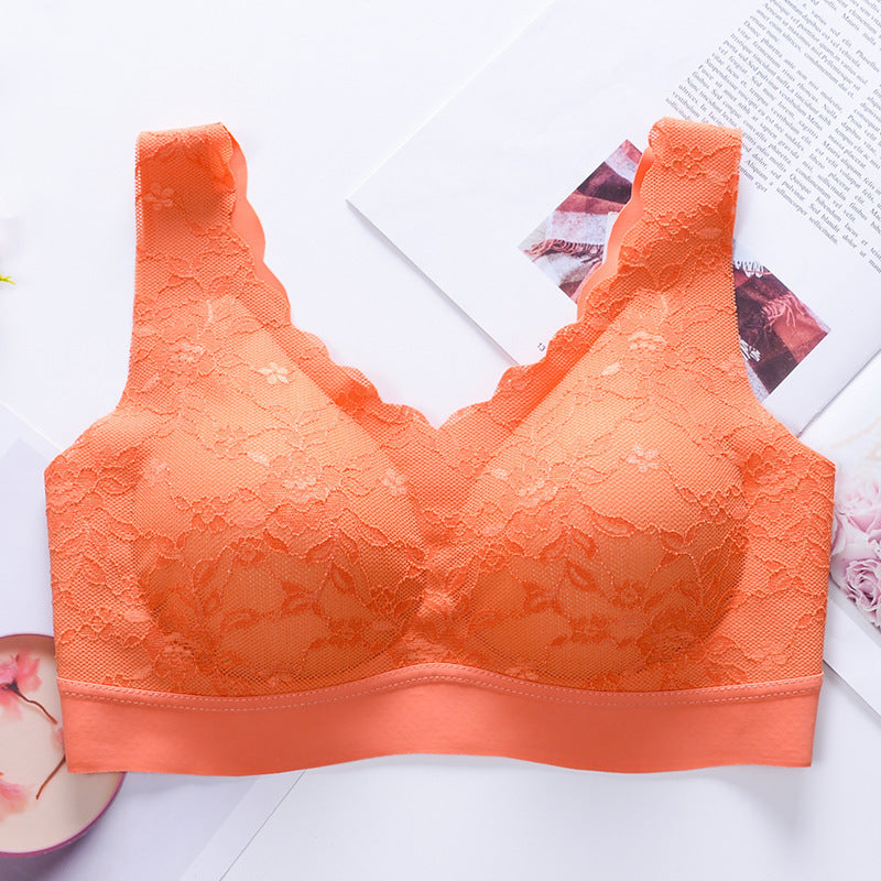 Lace Traceless Underwear Sports Vest For Women Orange - D&A
