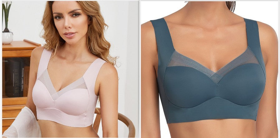 Plus Size Thin Bra Accessory Breast Push Up Bra Dark Blue Rose - D&A