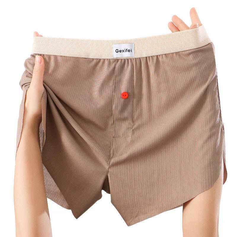 Men's Loose Breathable Comfort Ice Silk Underwear Brown - D&A