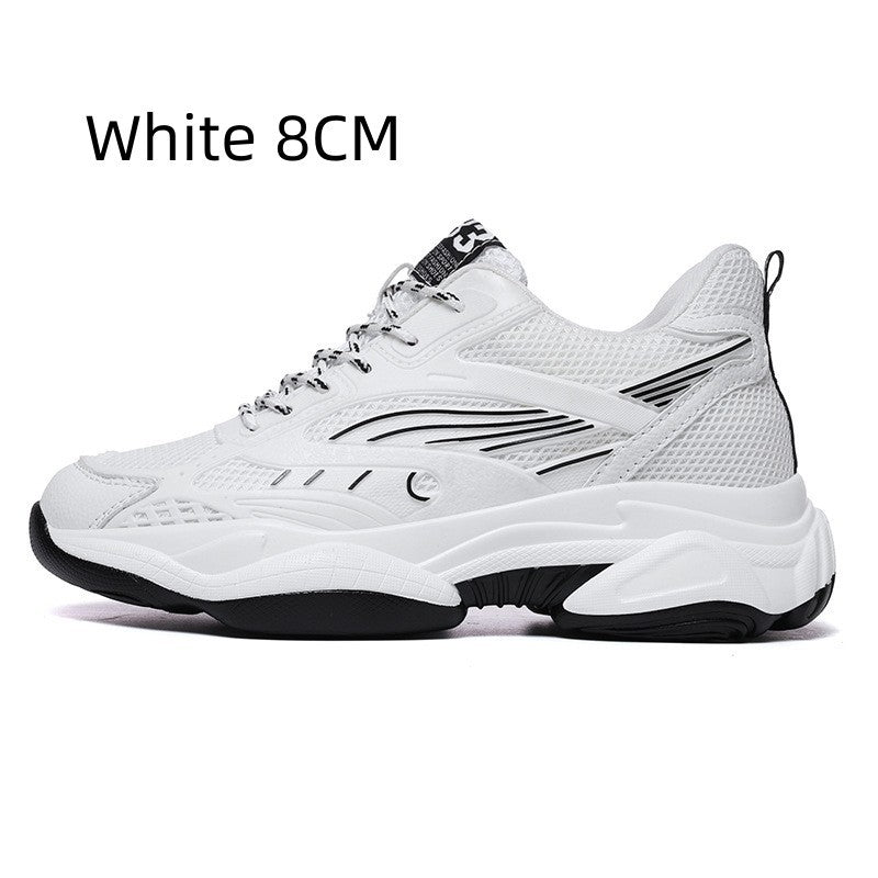 Breathable Versatile Sneaker Casual Mesh White 8CM - D&A