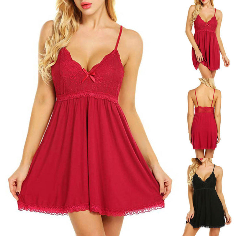 Lace Lingerie Sling Dress - D&A