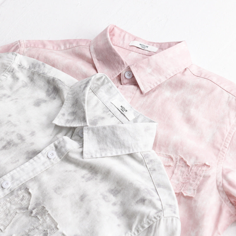 Summer Menswear Hanging Dyed Printed Simple Short Sleeve - D&A