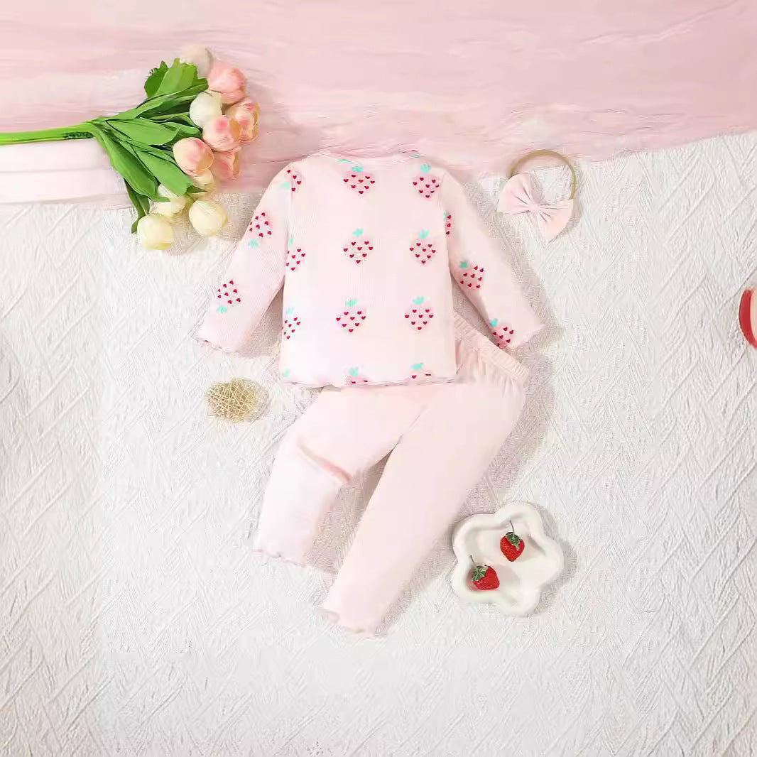 Infant Printing 3-piece Set Suit - D&A