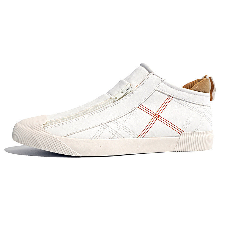Leather Shoes Breathable Casual Fashion Low-top Sneakers 22393 Beige - D&A