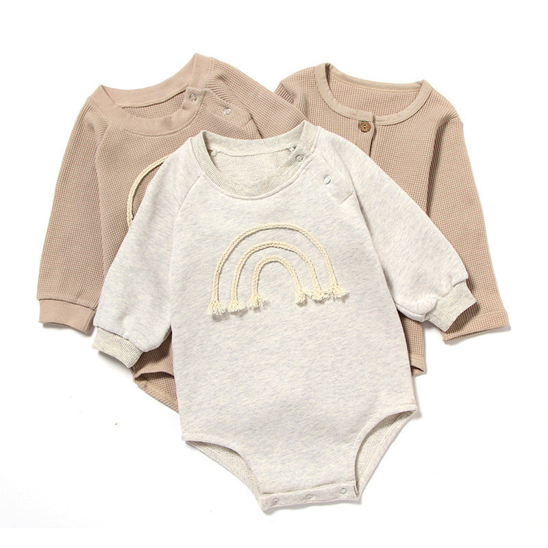 Spring And Autumn Romper R Baby Long Sleeve Waffle - D&A
