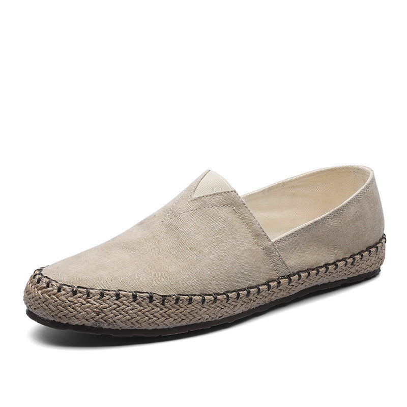 Summer Breathable Canvas Slip-on Lofter Men's Casual Linen Cloth Shoes - D&A