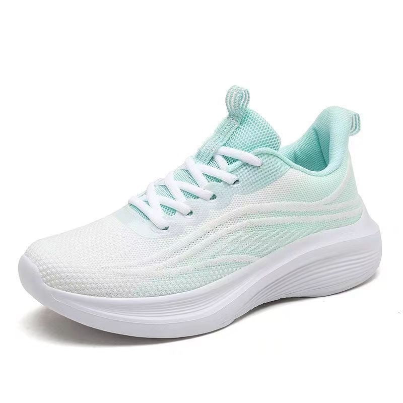 Light Mesh Breathable All-match Anti-skid Shock Absorption Soft Bottom Running Shoes Fresh Green - D&A