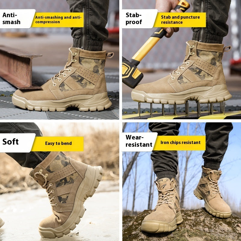 Combat Boots Male High Ankle Safety Shoes - D&A