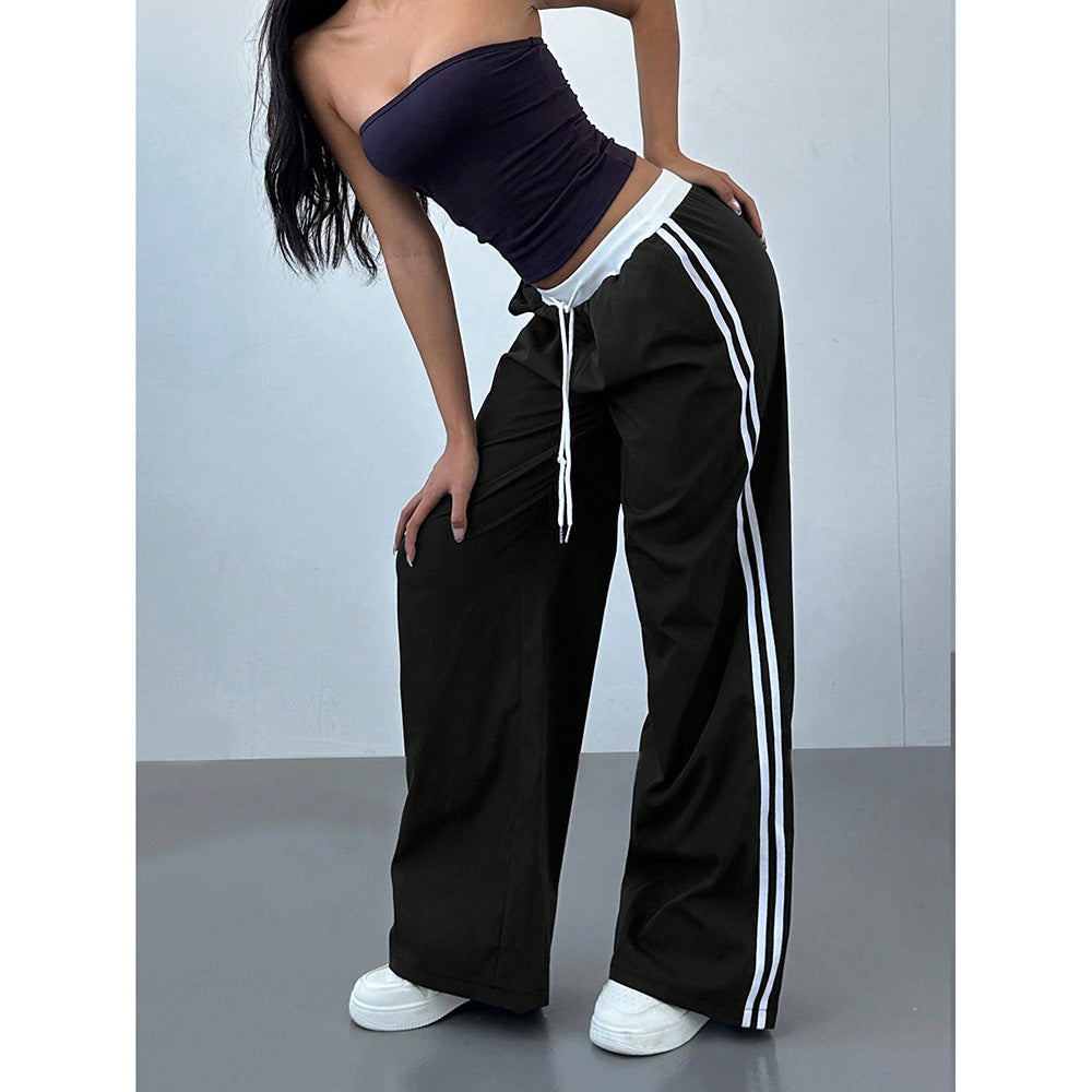 Loose Trendy Digital Printing Design Sense All-matching Long Pants Black Without Numbers - D&A