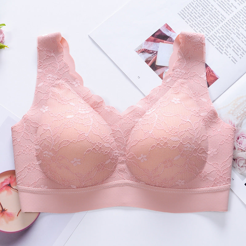 Lace Traceless Underwear Sports Vest For Women Pink - D&A