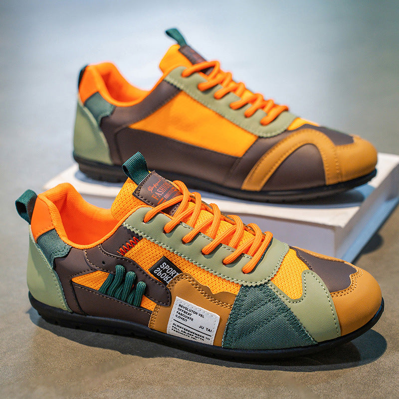 Men's Sports Shoes, Spring And Summer Stylish And Lightweight Wear-resistant Green Orange - D&A