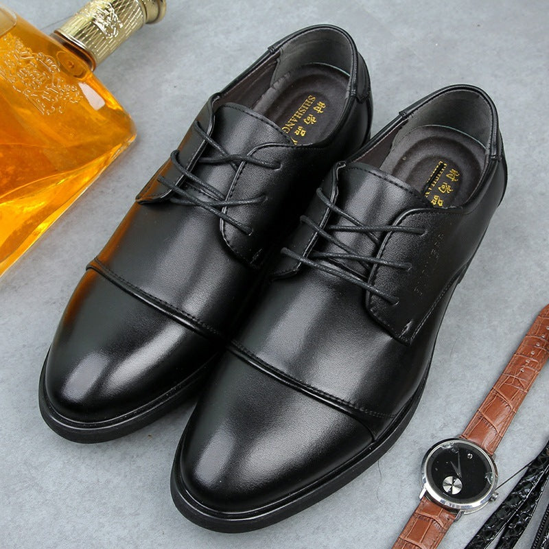 Men's Shoes Plus Size Business Formal Wear Leather Shoes Breathable Lace Up - D&A