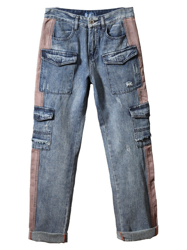 Hip Hop Men's Nostalgic Retro Multi-pocket Pants Color 117 - D&A