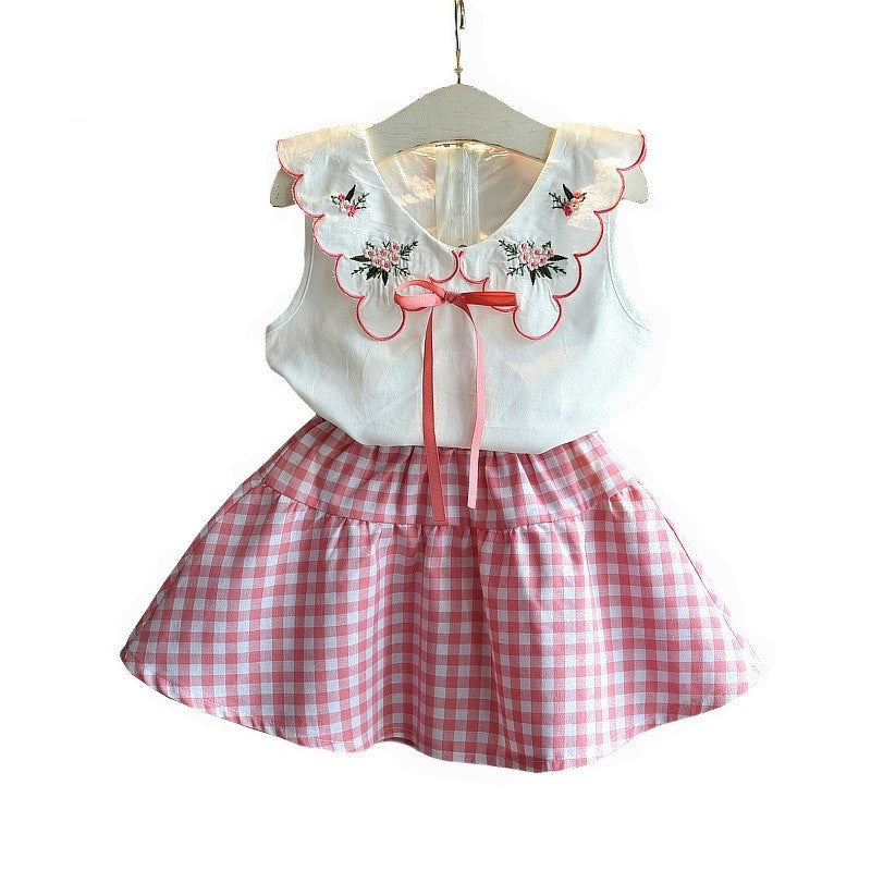 Kids Baby Girls Clothing Sets Summer TShirtsskirt Clothes Pink - D&A
