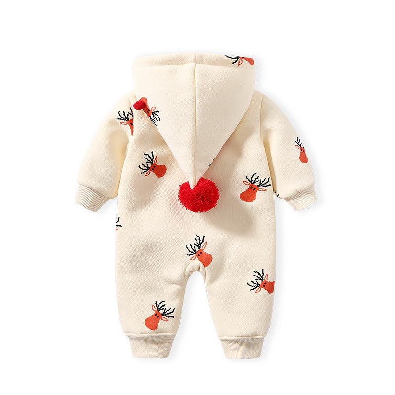 Khaki Padded Warm Baby Clothes Baby Ins Crawling Clothes - D&A