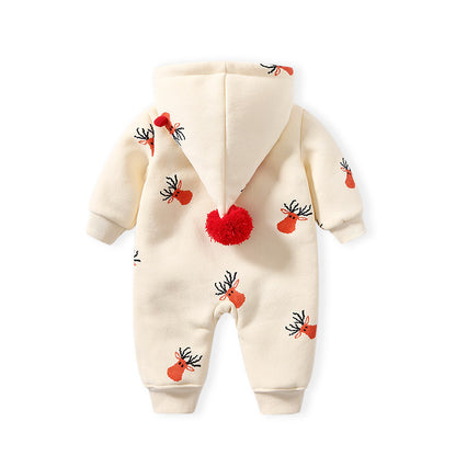 Khaki Padded Warm Baby Clothes Baby Ins Crawling Clothes - D&A