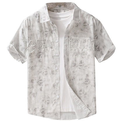 Summer Menswear Hanging Dyed Printed Simple Short Sleeve - D&A