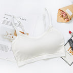 Bra And Cup Integrated Sling Vest With Bra Pad White - D&A