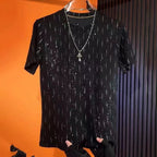 Men's Crew Neck Casual Half Sleeve Short Sleeve T-shirt Starry Top - D&A