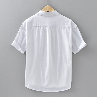 Summer Menswear Casual Short-sleeved Cotton Shirt - D&A