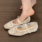 Spring Mesh Breathable Square Toe Mary Jane Pumps - D&A