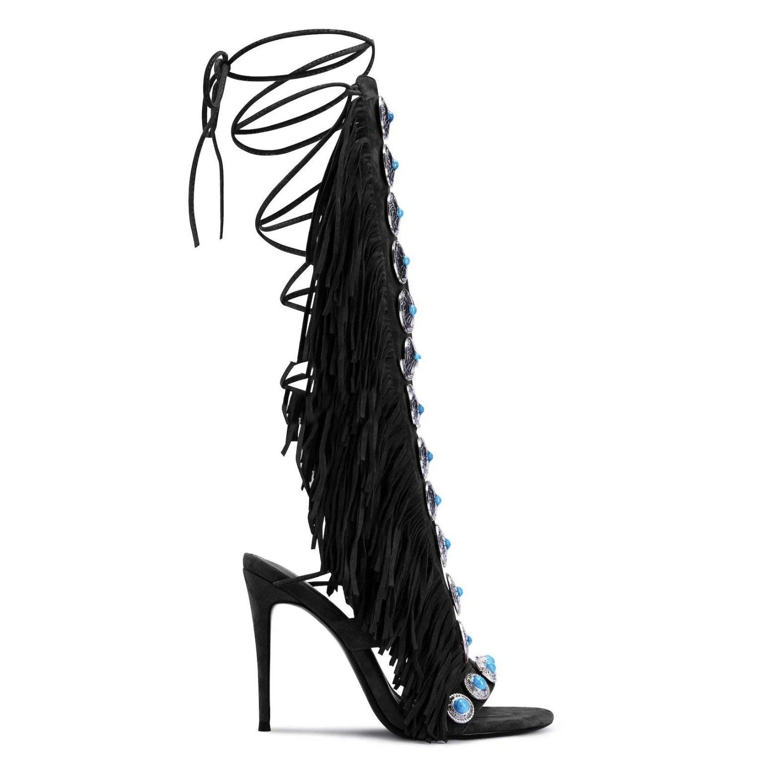 European And American Flowing Comb Beauty High Heel Sandal Boots Strap Plus Size - D&A