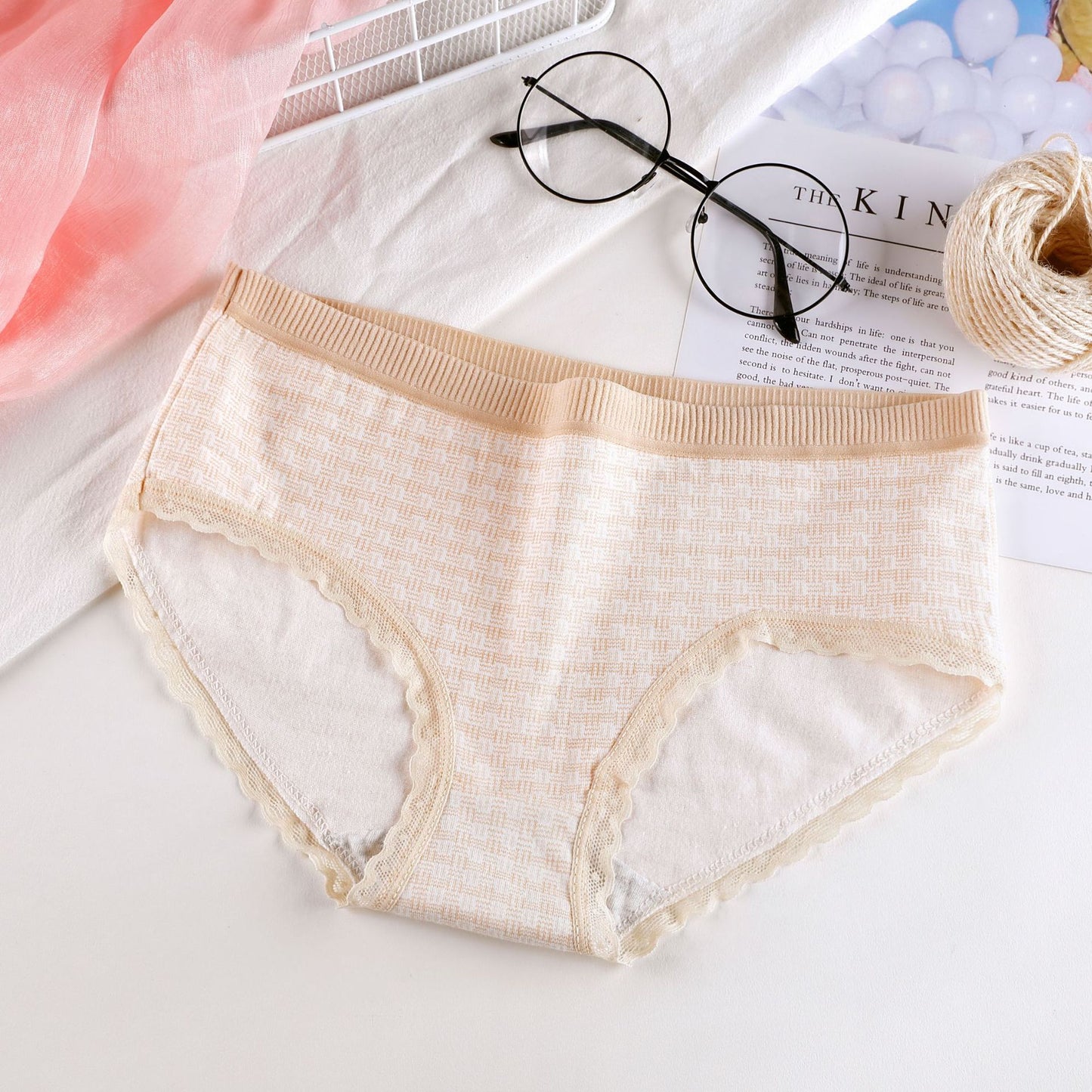 Plaid Printed Cotton Underwear For Women Color - D&A