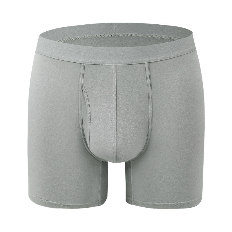 Extended Men's Underwear Bamboo Fiber Sports Breathable Mid Waist Light Gray - D&A