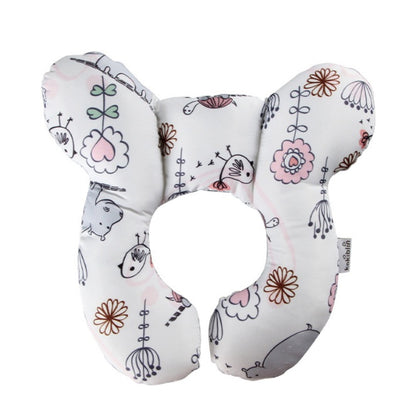Infant Pillow Baby Bed U-Shaped Safety Seat Neck Guard Fixed Stereotyped Stroller Pillow Hippo OPP - D&A
