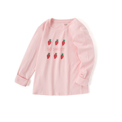 Children's Clothing Girls T-shirts Long-sleeved Girls Big Kids Sweet Cotton Bottoming Shirt - D&A