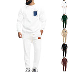 Men's Sport Suit Color Matching Sweater Two-piece Casual Fashion - D&A