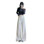 Loose Drooping Straight-leg Pants Sweatpants High Waist Slimming American Wide Leg Pants - D&A