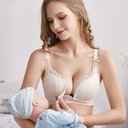 Postpartum Nursing Bra, Gather Lace Bra, No Underwire Bra - D&A