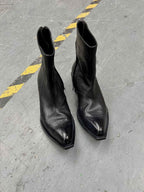 British Wizard Retro Spiral Oblique Zipper Martin Boots - D&A