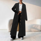 Long Below The Knee Trendy Solid Color Women's Trench Coat - D&A