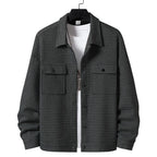 Men's Casual Jacquard Plaid Baggy Coat Shirt - D&A