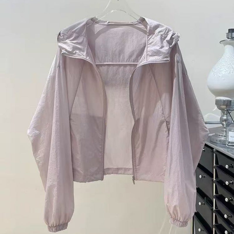 Elegant Breathable Sun Protection Clothing Women's Thin Cardigan Sun Protection Coat Purple - D&A